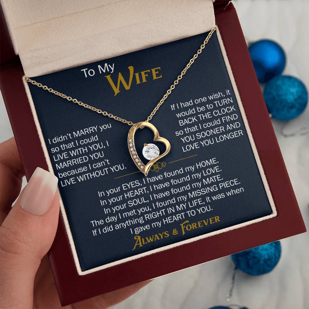 To My Wife Forever Love Necklace - Heartfelt Jewelry for Wife, Anniversary or Birthday Gift, Love Necklace
