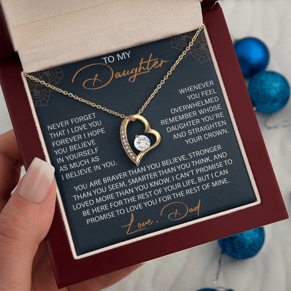 To My Daughter from Dad, Forever Love Necklace Necklace, Never Forget that I Love You