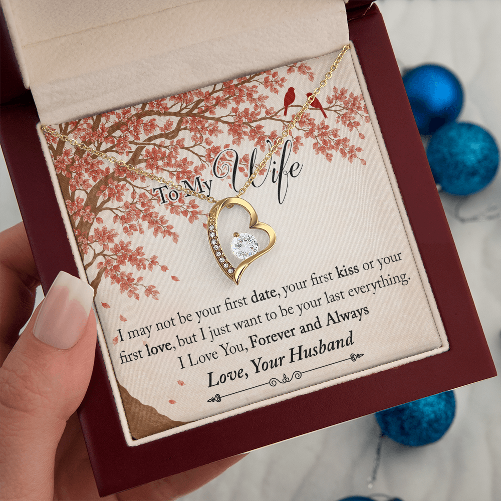 To My Wife Forever Love Necklace from Husband, Meaningful Gift for Soulmate, Partner. The Unique Present for Birthday, Wedding Anniversary, X-mas or any Special Occasion.