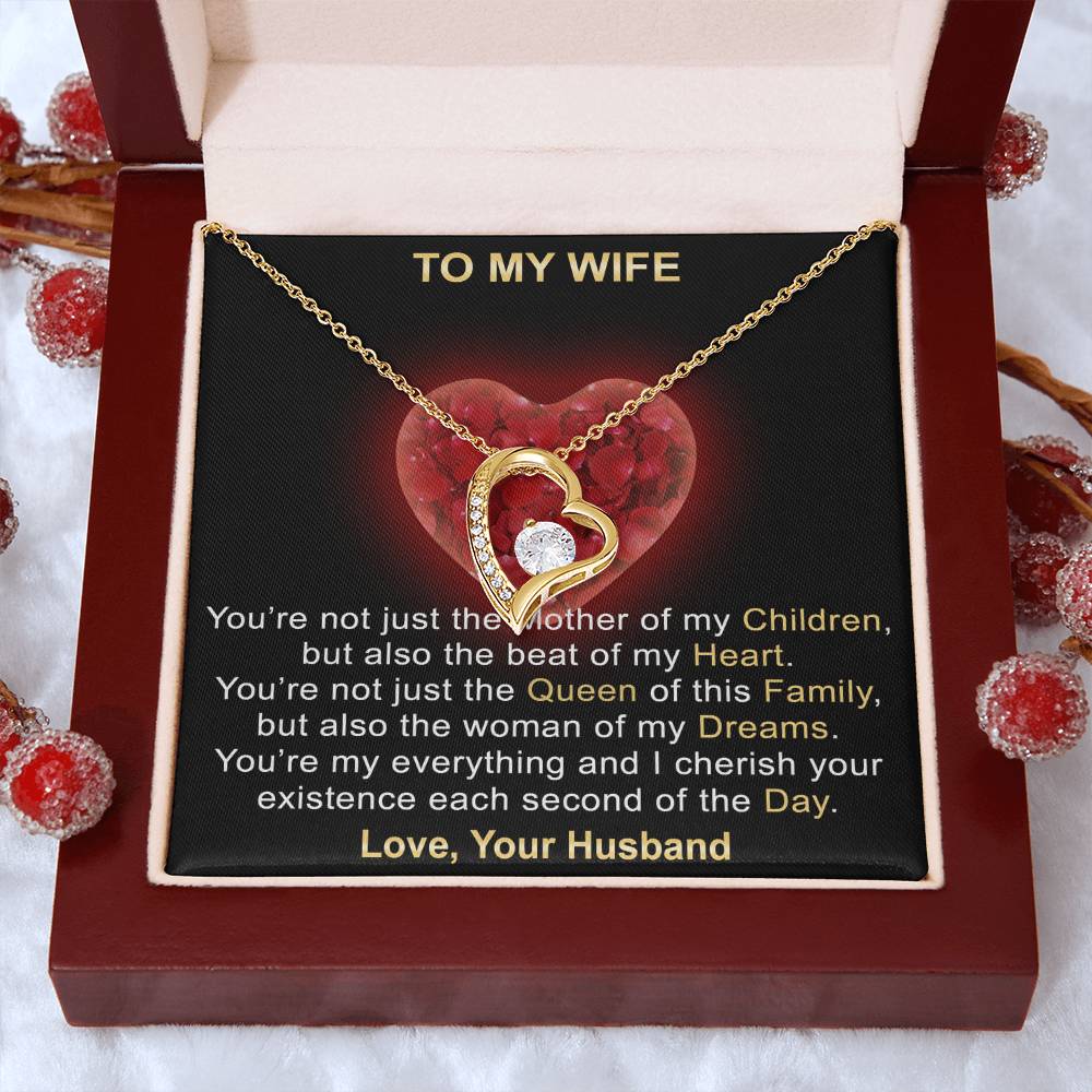 Surprise Your Wife Trending Gifts - Mother of My Children Forever Love Heart Necklace for Soulmate, Birthday, Christmas or any Special Occasion
