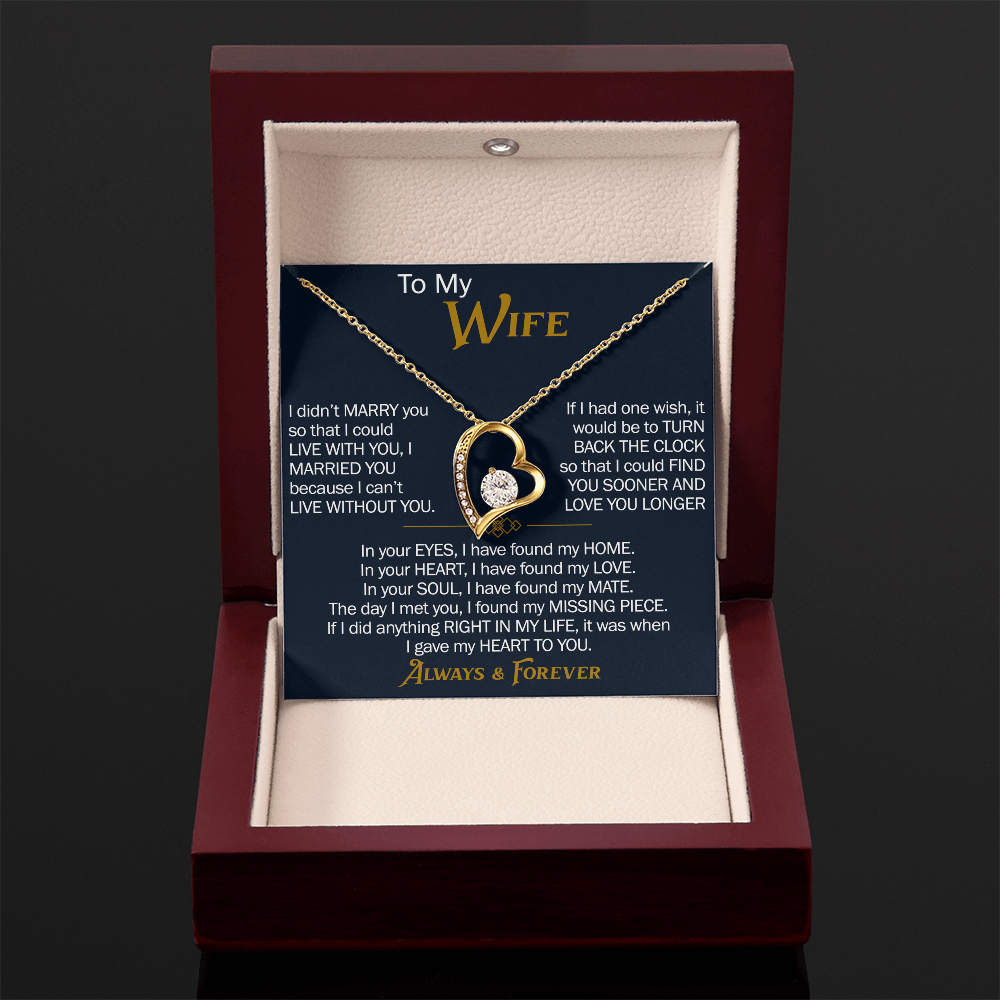 To My Wife Forever Love Necklace - Heartfelt Jewelry for Wife, Anniversary or Birthday Gift, Love Necklace