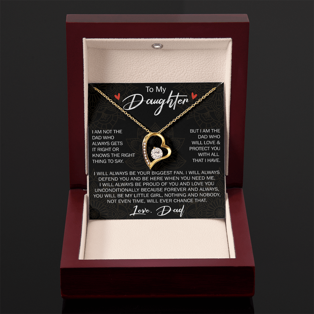 Forever Love Necklace For Loving Daughter from Dad - Unique Birthday Gift for Daughter, Graduation Gift for Little Girl