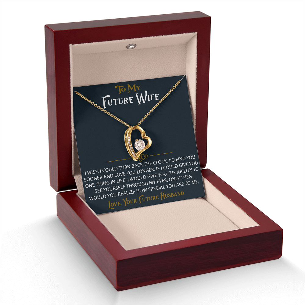 To My Future Wife Forever Love Heart Pendant Necklace Sentimental Gift for Bride (133562991407)