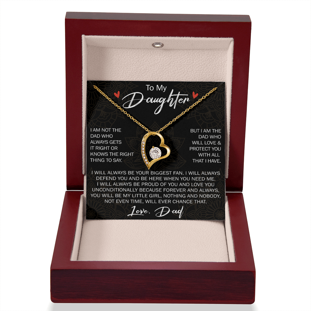 Forever Love Necklace For Loving Daughter from Dad - Unique Birthday Gift for Daughter, Graduation Gift for Little Girl