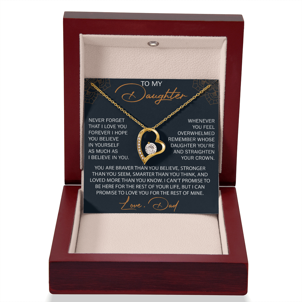To My Daughter from Dad, Forever Love Necklace Necklace, Never Forget that I Love You