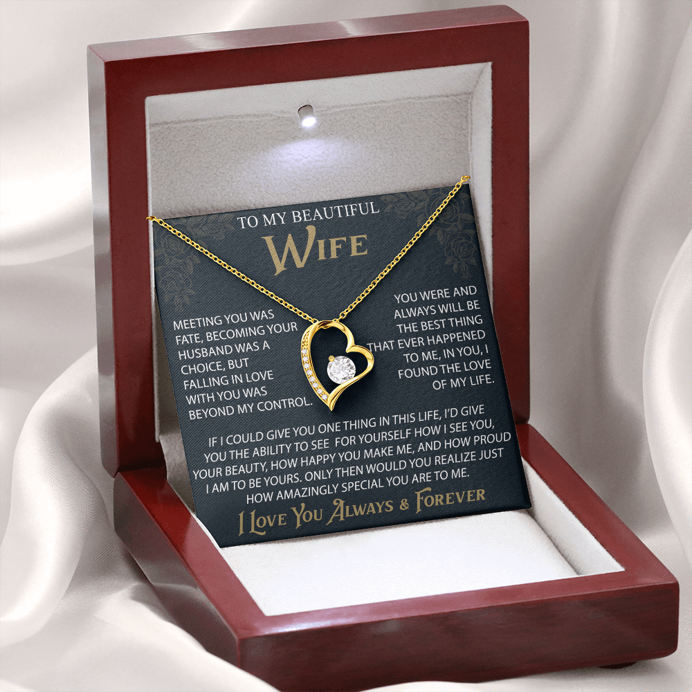 To My Wife Forever Love Necklace, Christmas Gifts For Women, Anniversary Gift For Wife