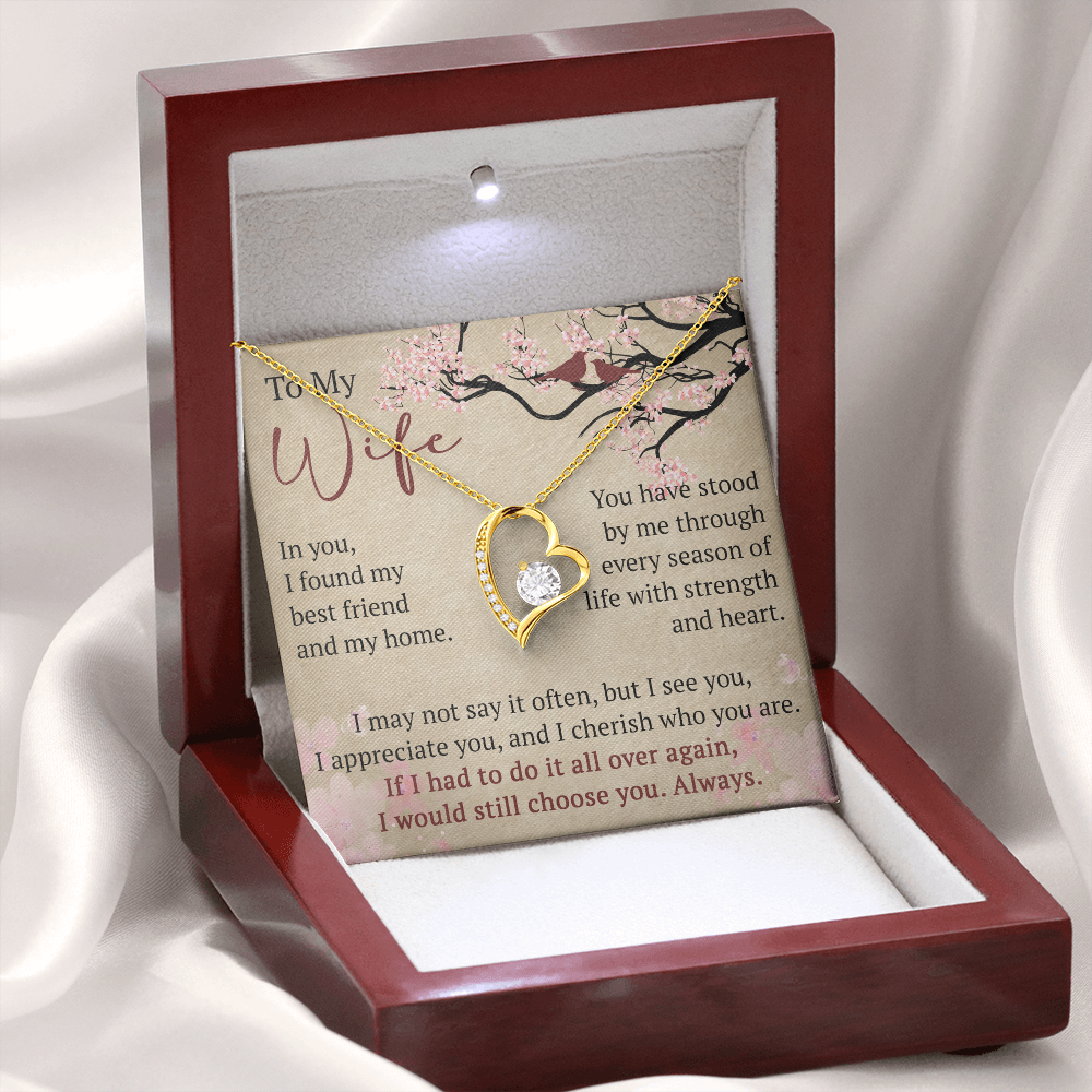 Wife Necklace Anniversary Gift Birthday Present For Her, Forever Love Necklace Romantic Keepsake from Husband