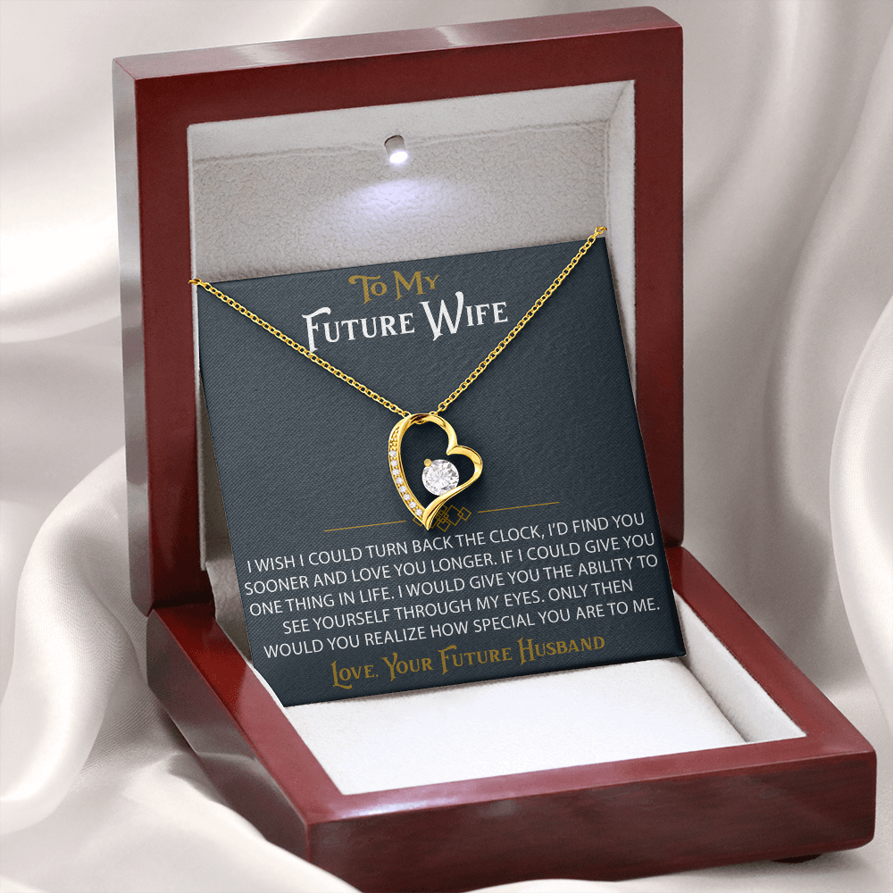 To My Future Wife Forever Love Heart Pendant Necklace Sentimental Gift for Bride (133562991407)