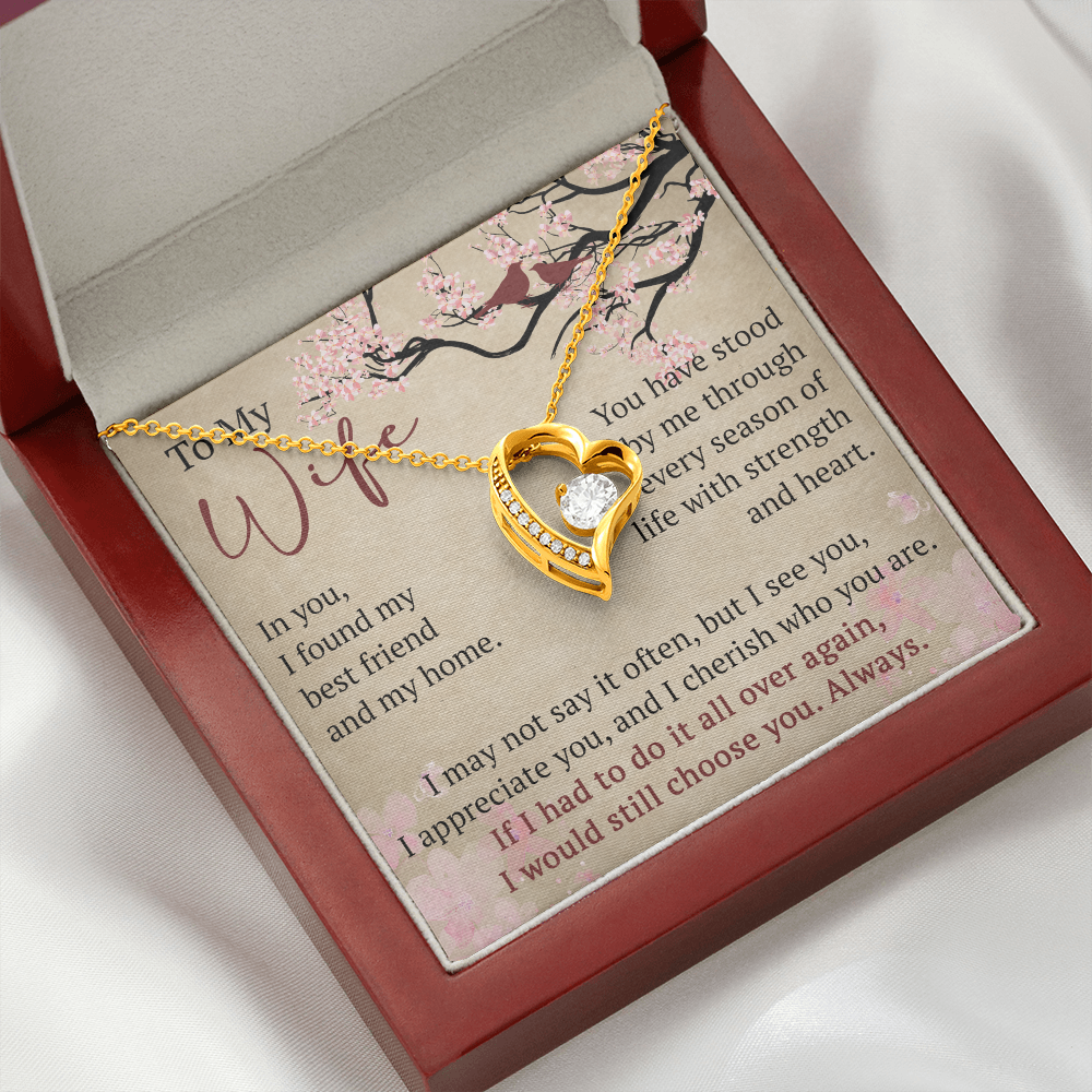 Wife Necklace Anniversary Gift Birthday Present For Her, Forever Love Necklace Romantic Keepsake from Husband
