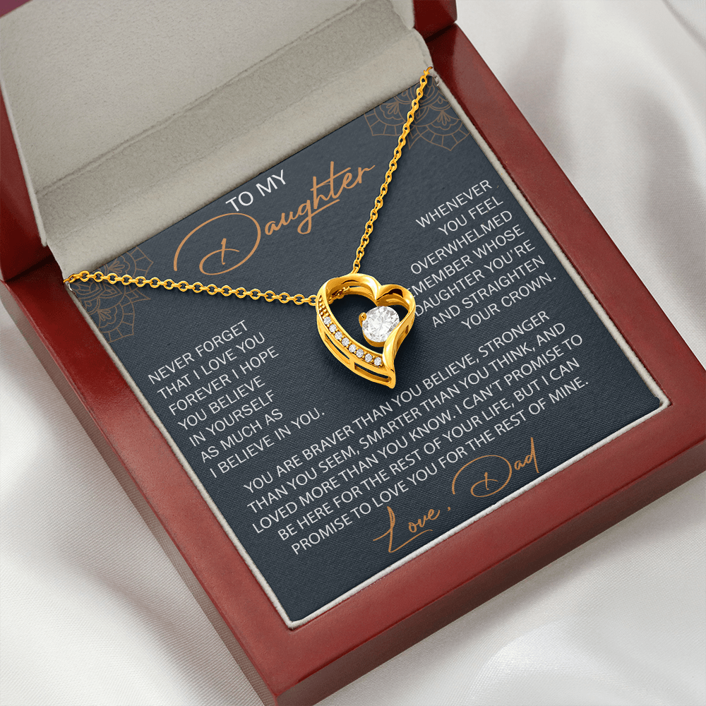 To My Daughter from Dad, Forever Love Necklace Necklace, Never Forget that I Love You