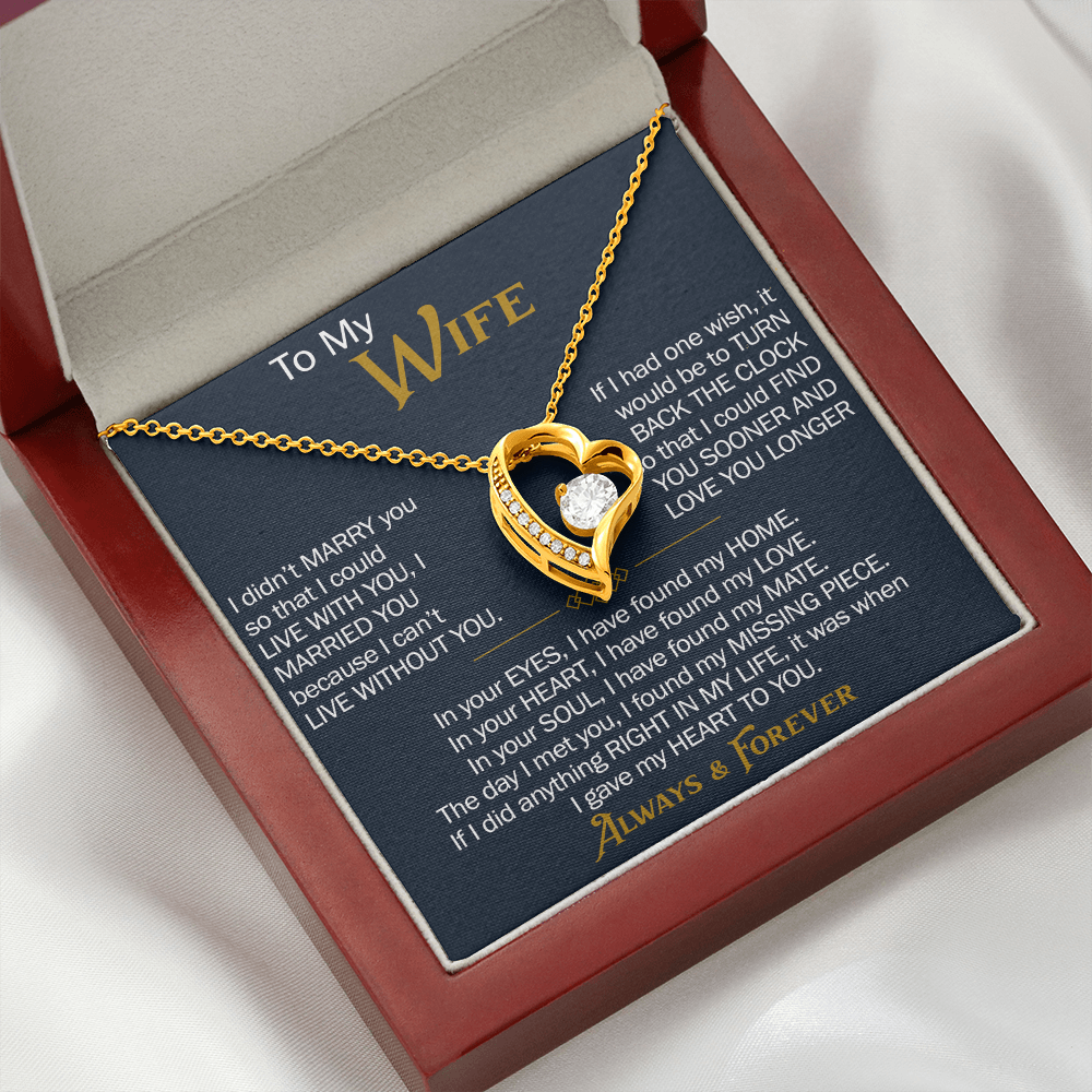 To My Wife Forever Love Necklace - Heartfelt Jewelry for Wife, Anniversary or Birthday Gift, Love Necklace