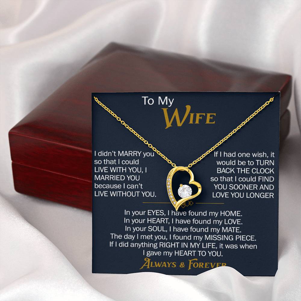 To My Wife Forever Love Necklace - Heartfelt Jewelry for Wife, Anniversary or Birthday Gift, Love Necklace