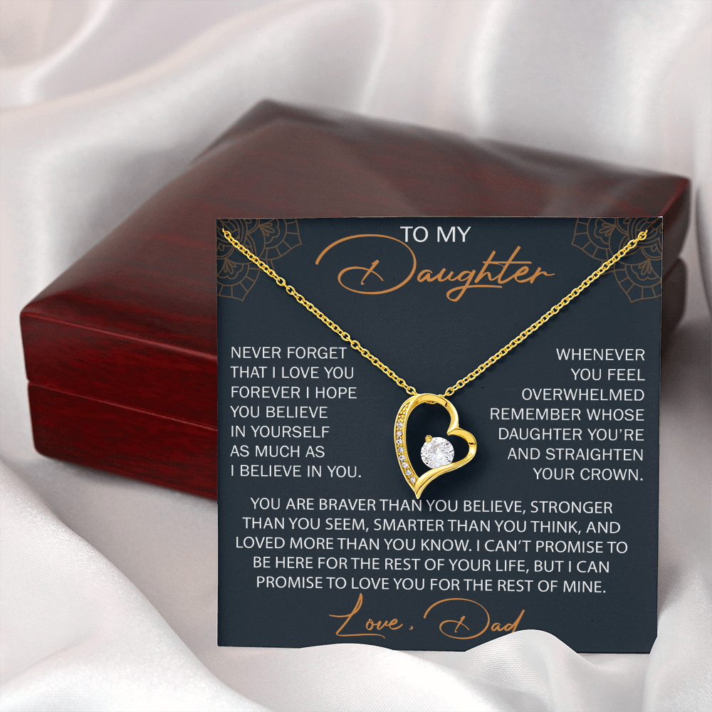 To My Daughter from Dad, Forever Love Necklace Necklace, Never Forget that I Love You