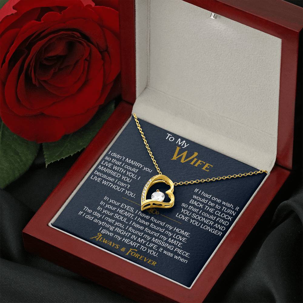To My Wife Forever Love Necklace - Heartfelt Jewelry for Wife, Anniversary or Birthday Gift, Love Necklace
