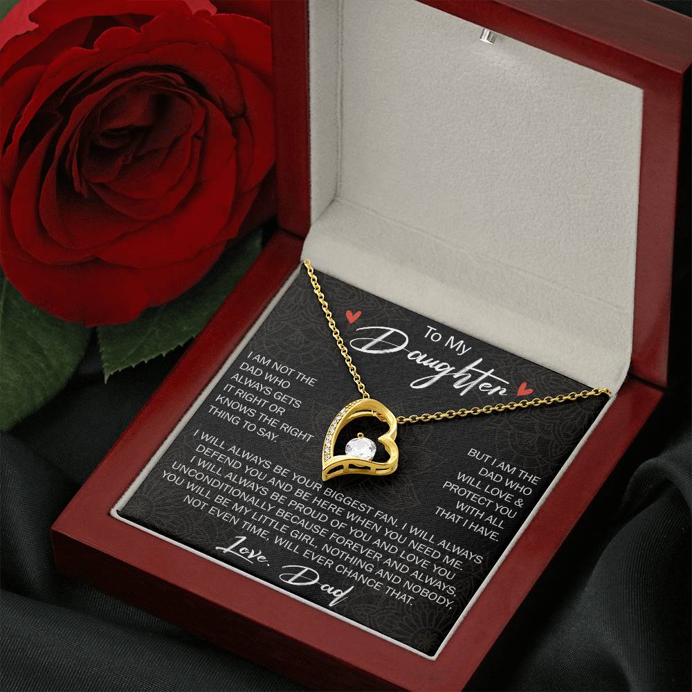 To My Daughter Gift from Dad - Forever Love Necklace for Your Princess, Little Girl Present - Birthday Gift