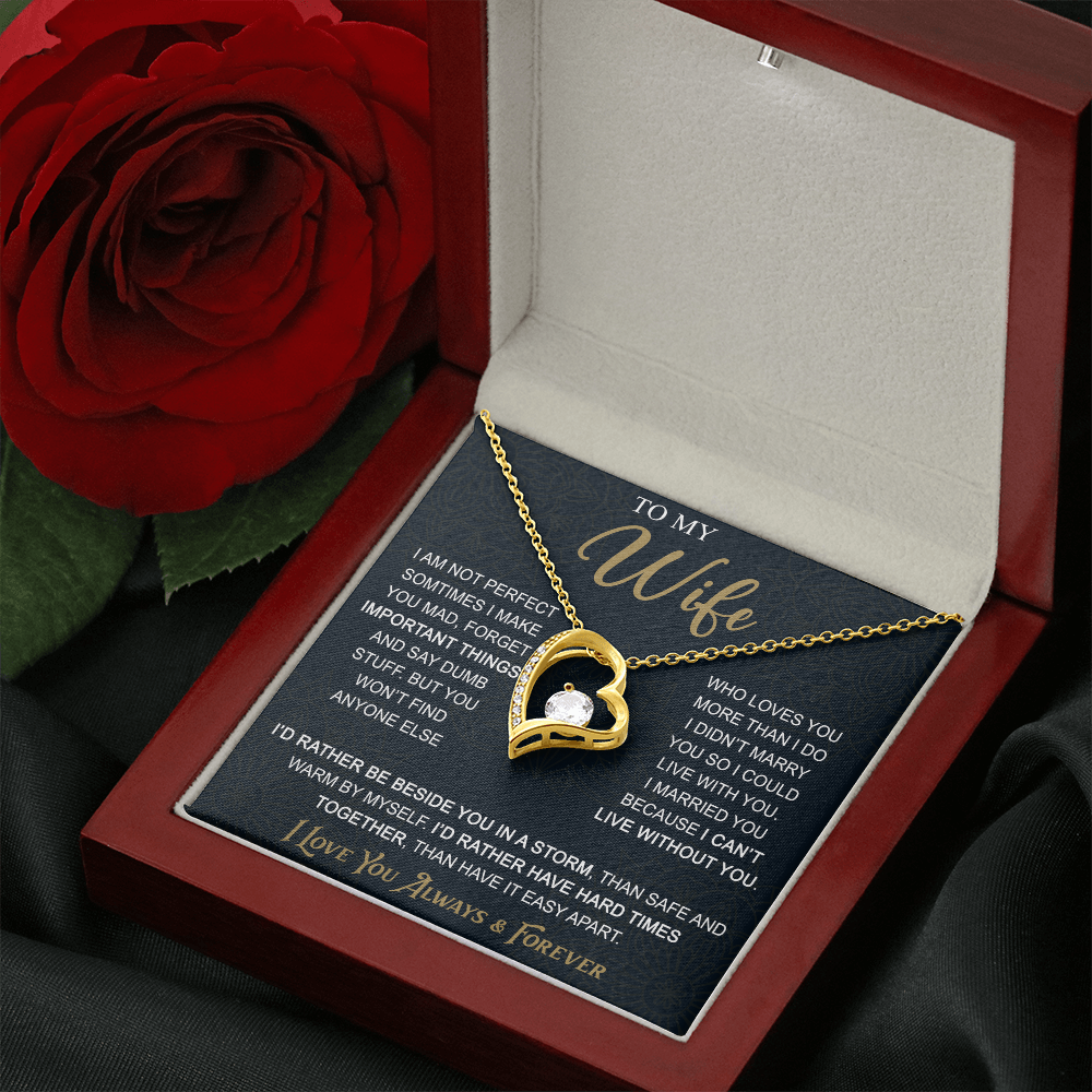To My Wife Gift from Husband - Forever Love Necklace for Soulmate - Meaningful Gift for Birthday Valentine Wedding Anniversary.