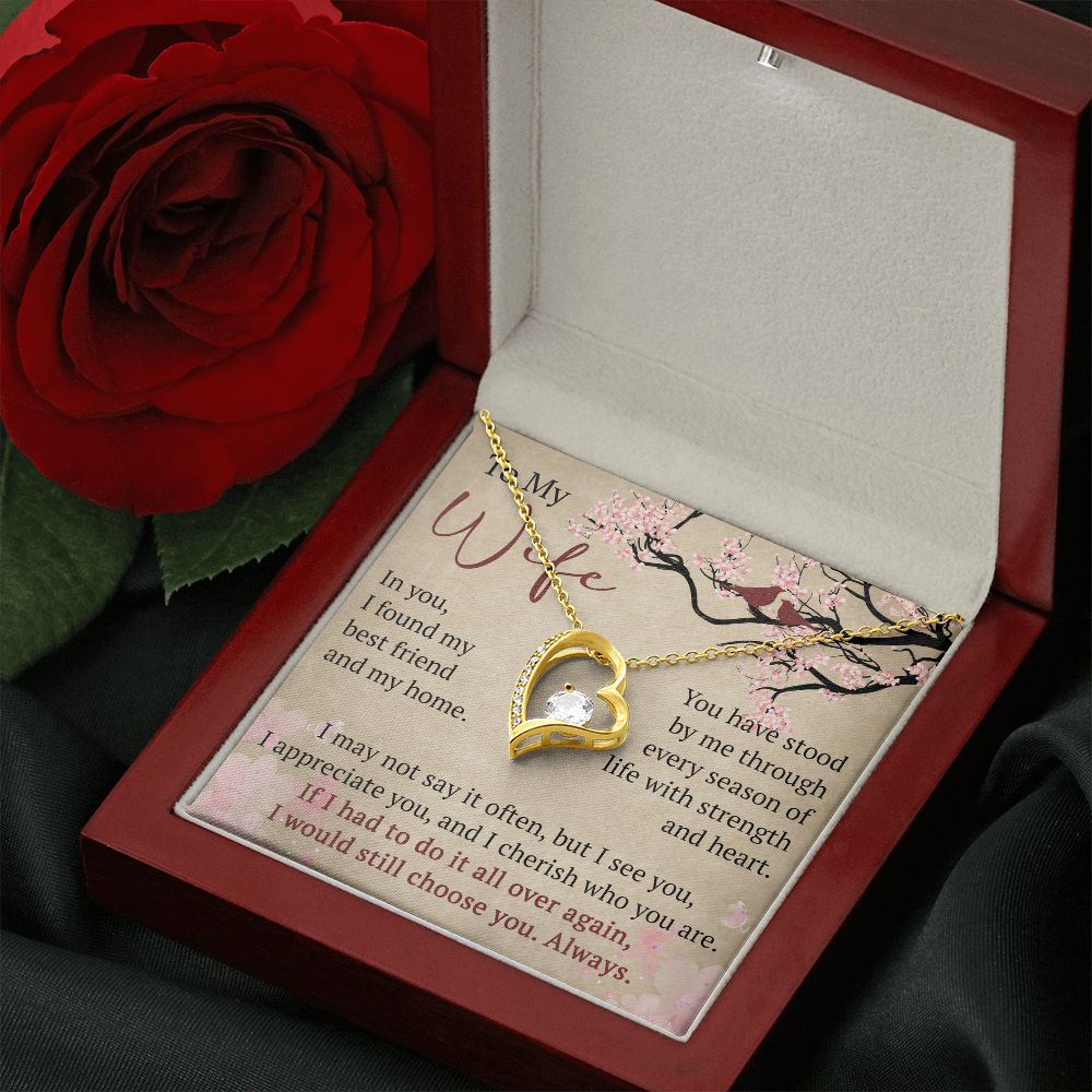 Wife Necklace Anniversary Gift Birthday Present For Her, Forever Love Necklace Romantic Keepsake from Husband