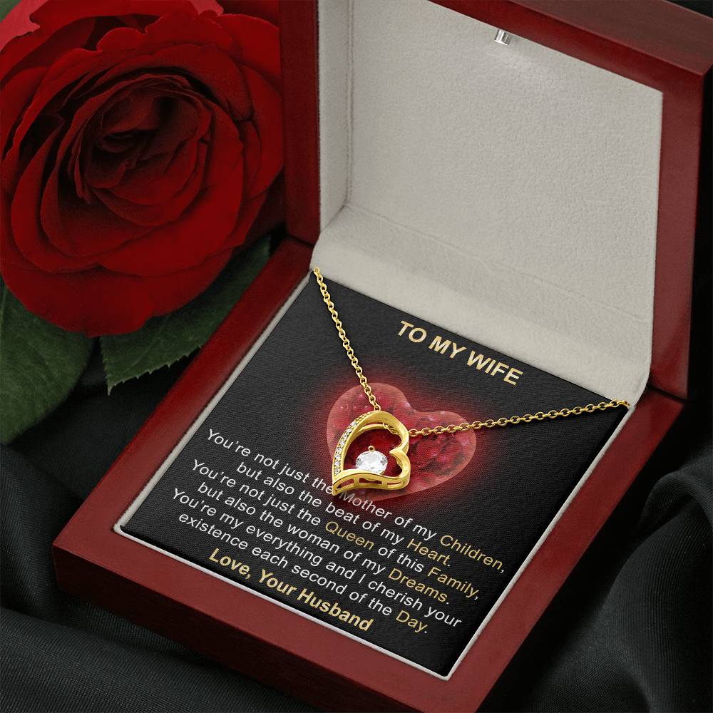 Surprise Your Wife Trending Gifts - Mother of My Children Forever Love Heart Necklace for Soulmate, Birthday, Christmas or any Special Occasion
