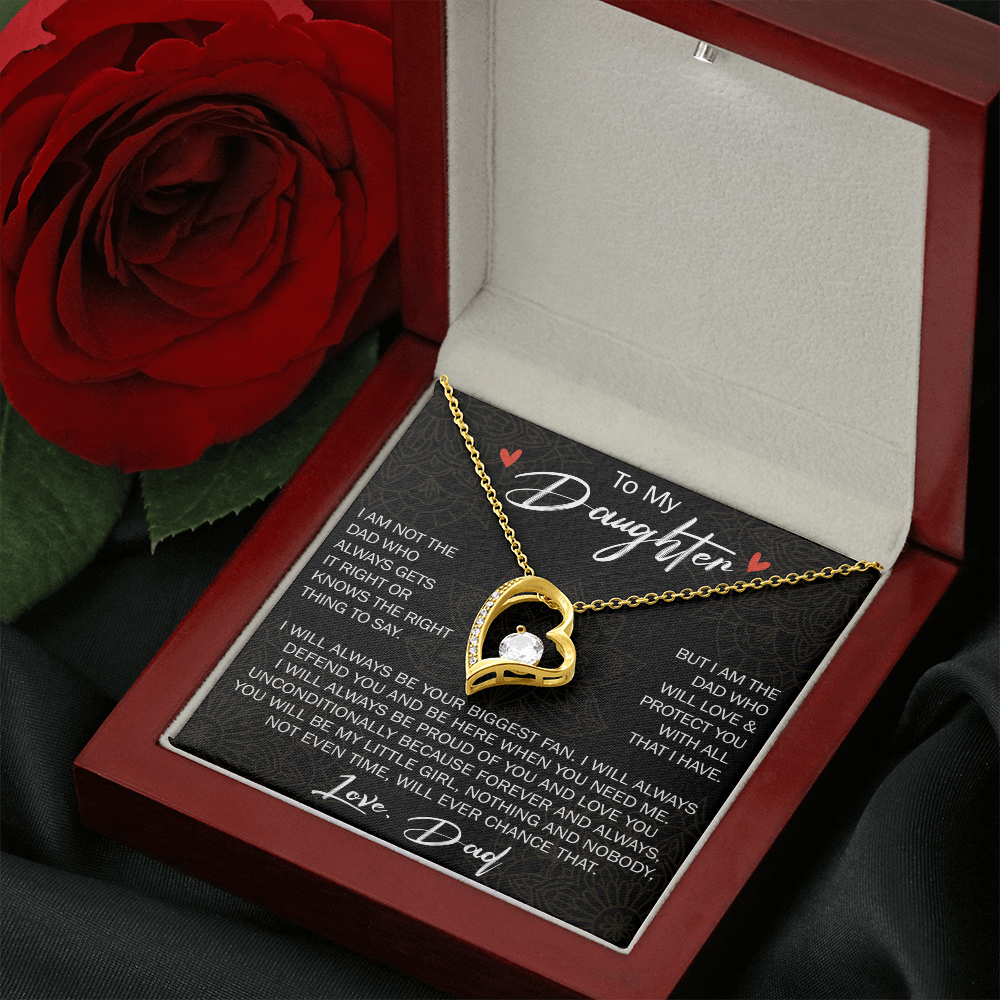 Forever Love Necklace For Loving Daughter from Dad - Unique Birthday Gift for Daughter, Graduation Gift for Little Girl
