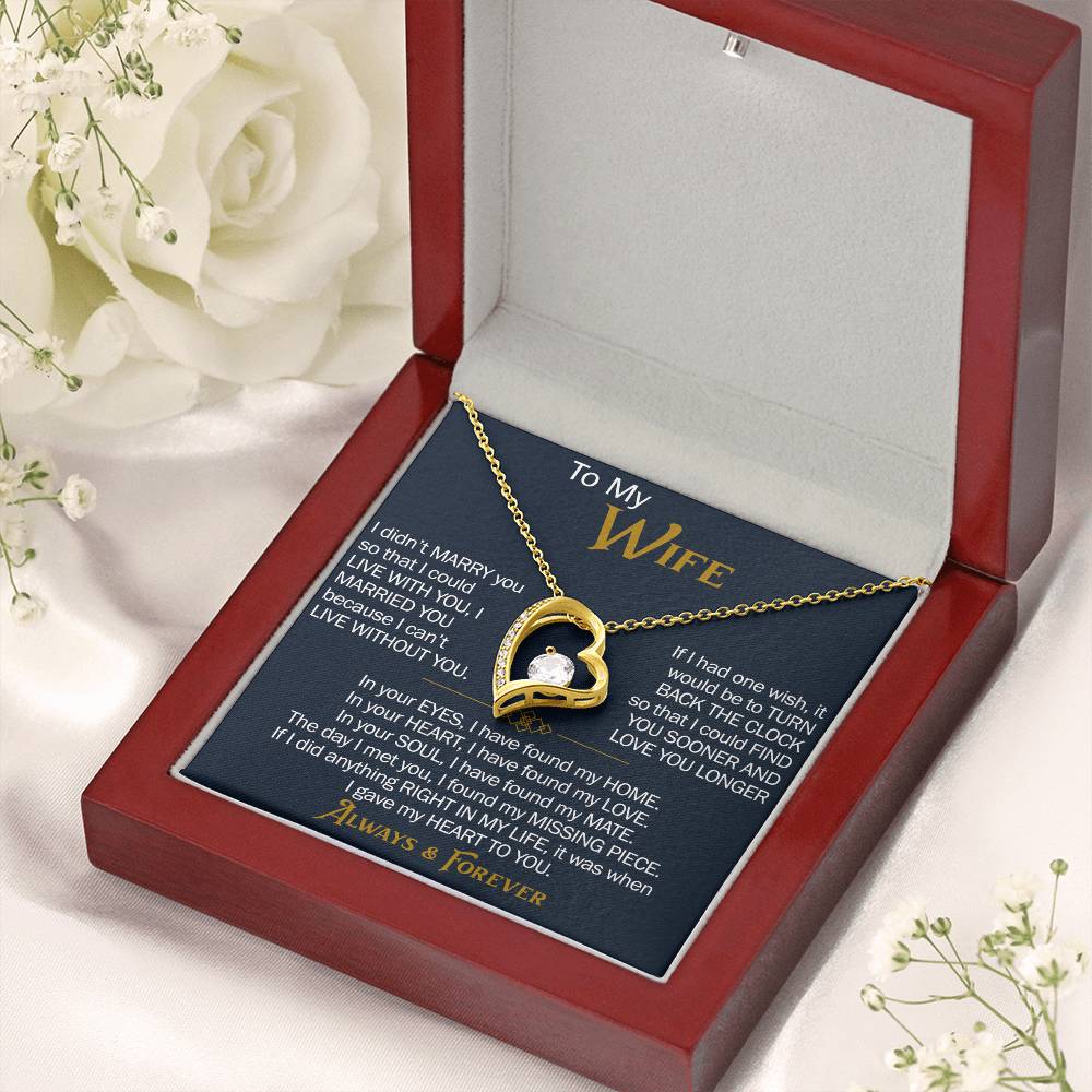 To My Wife Forever Love Necklace - Heartfelt Jewelry for Wife, Anniversary or Birthday Gift, Love Necklace