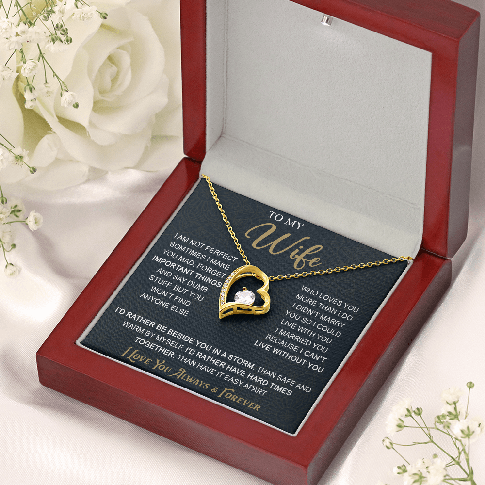 To My Wife Gift from Husband - Forever Love Necklace for Soulmate - Meaningful Gift for Birthday Valentine Wedding Anniversary.