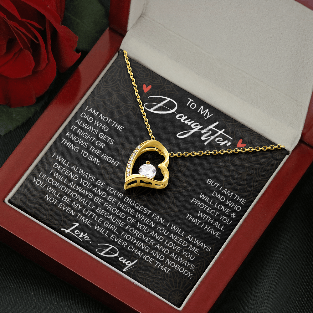 Forever Love Necklace For Loving Daughter from Dad - Unique Birthday Gift for Daughter, Graduation Gift for Little Girl