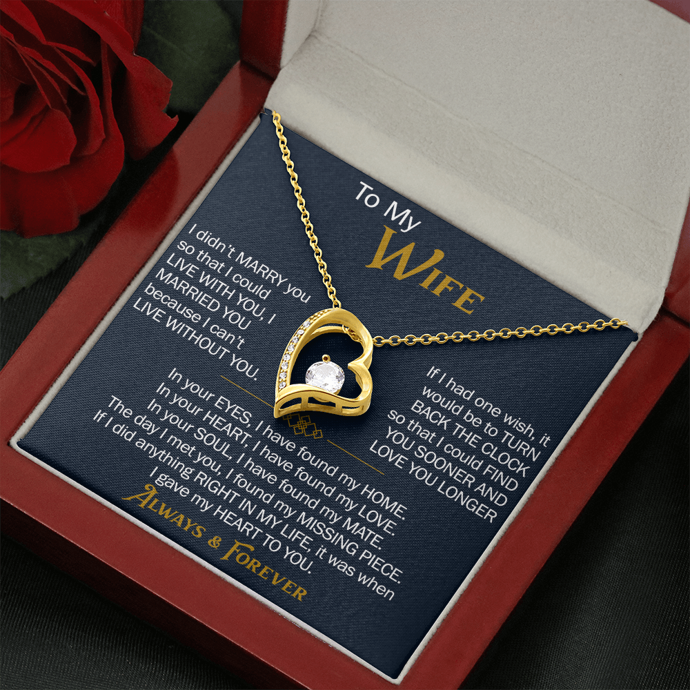 To My Wife Forever Love Necklace - Heartfelt Jewelry for Wife, Anniversary or Birthday Gift, Love Necklace