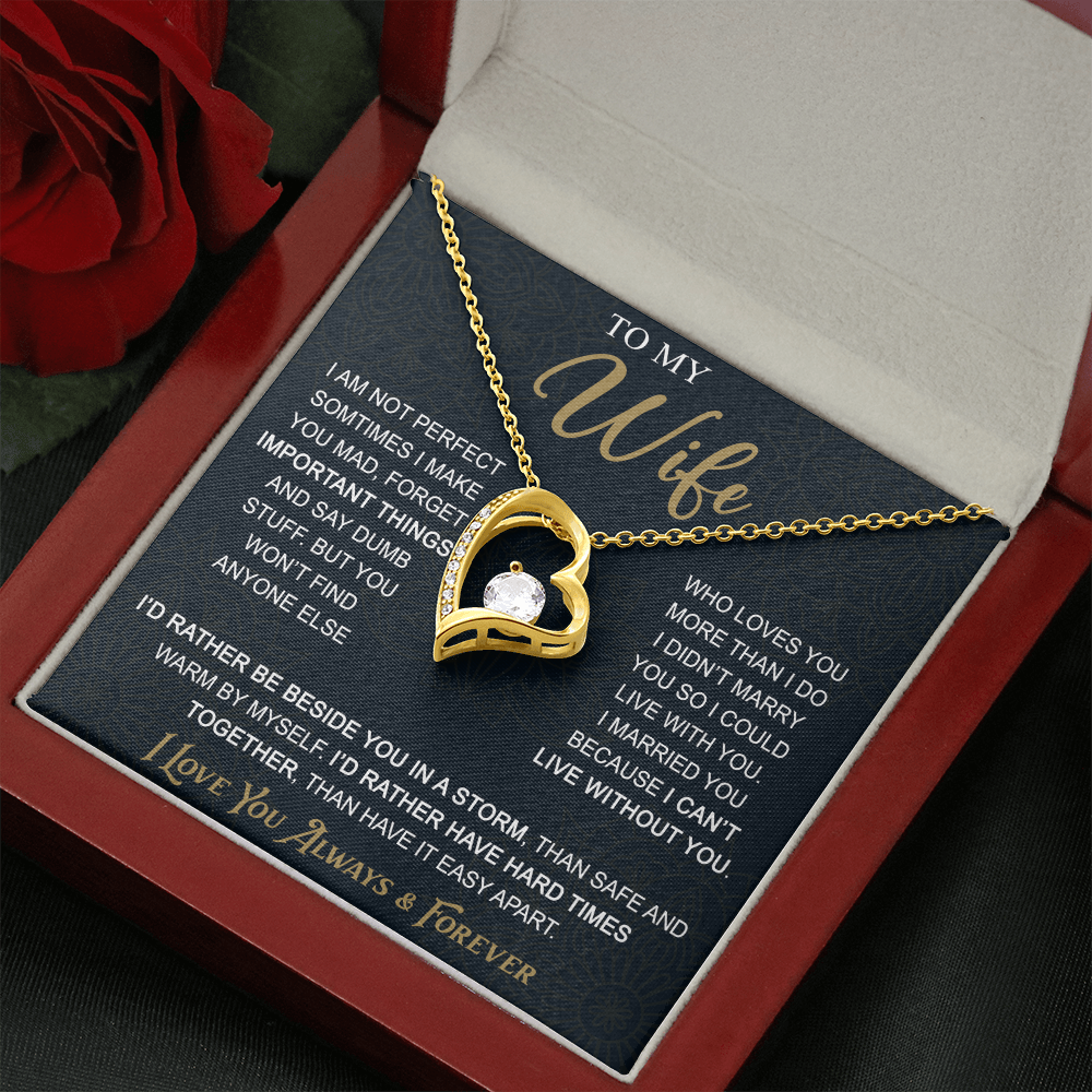 To My Wife Gift from Husband - Forever Love Necklace for Soulmate - Meaningful Gift for Birthday Valentine Wedding Anniversary.