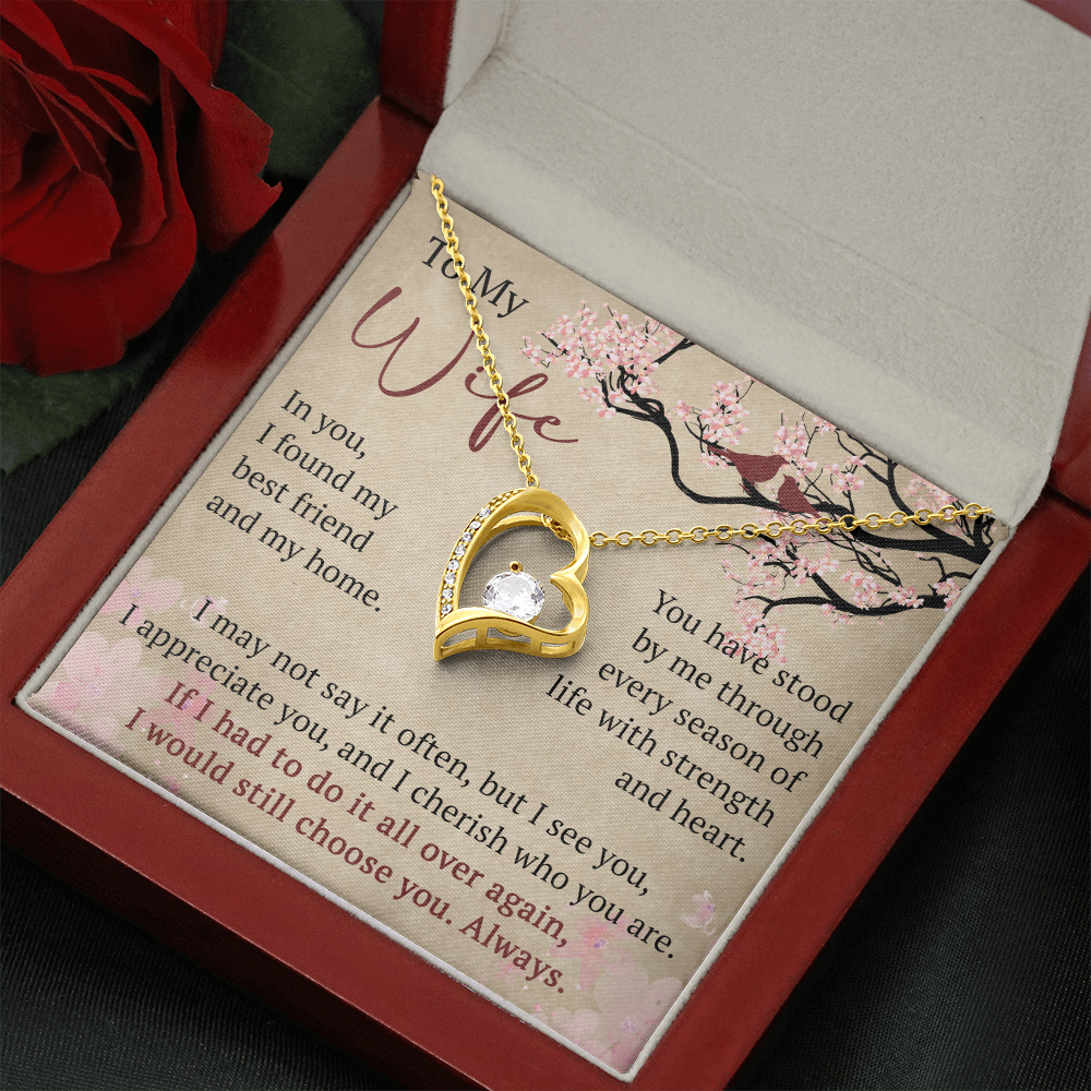 Wife Necklace Anniversary Gift Birthday Present For Her, Forever Love Necklace Romantic Keepsake from Husband