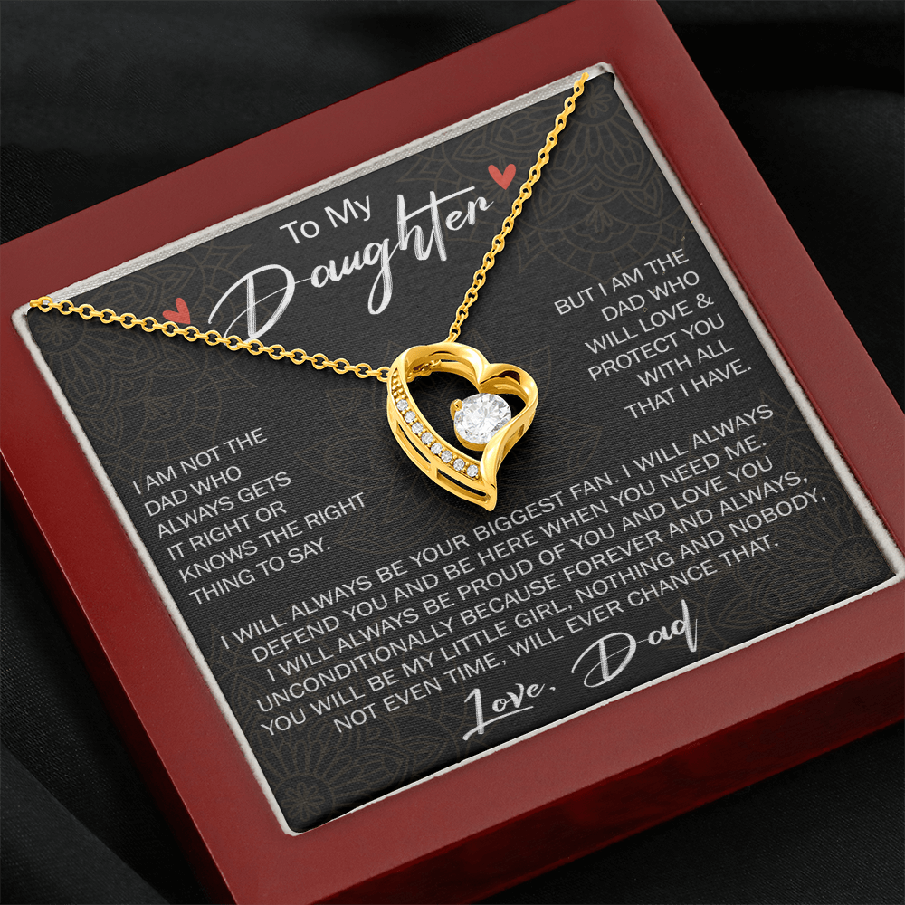 Forever Love Necklace For Loving Daughter from Dad - Unique Birthday Gift for Daughter, Graduation Gift for Little Girl