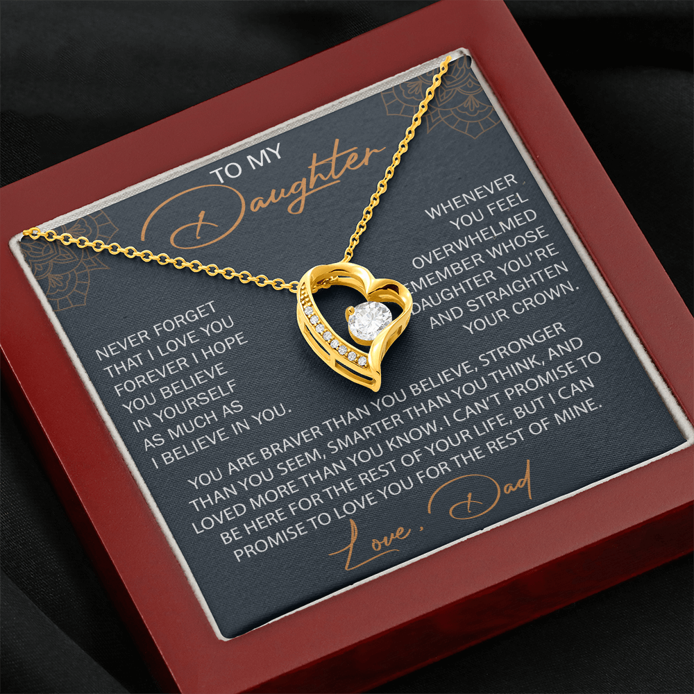 To My Daughter from Dad, Forever Love Necklace Necklace, Never Forget that I Love You