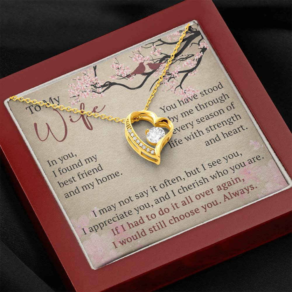 Wife Necklace Anniversary Gift Birthday Present For Her, Forever Love Necklace Romantic Keepsake from Husband
