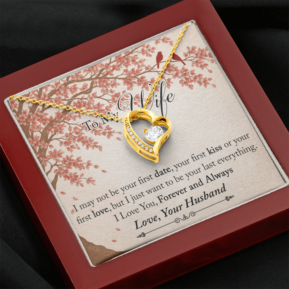 To My Wife Forever Love Necklace from Husband, Meaningful Gift for Soulmate, Partner. The Unique Present for Birthday, Wedding Anniversary, X-mas or any Special Occasion.