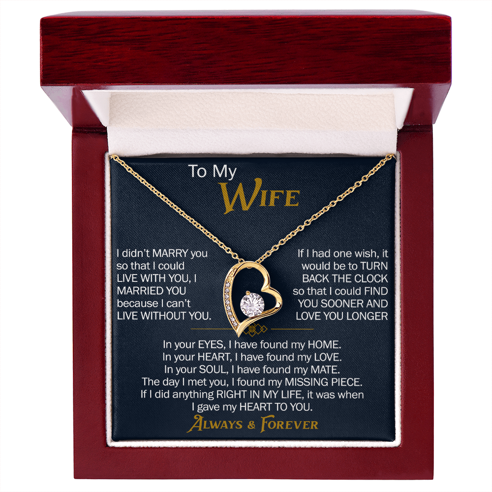 To My Wife Forever Love Necklace - Heartfelt Jewelry for Wife, Anniversary or Birthday Gift, Love Necklace