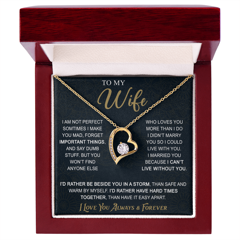 To My Wife Gift from Husband - Forever Love Necklace for Soulmate - Meaningful Gift for Birthday Valentine Wedding Anniversary.