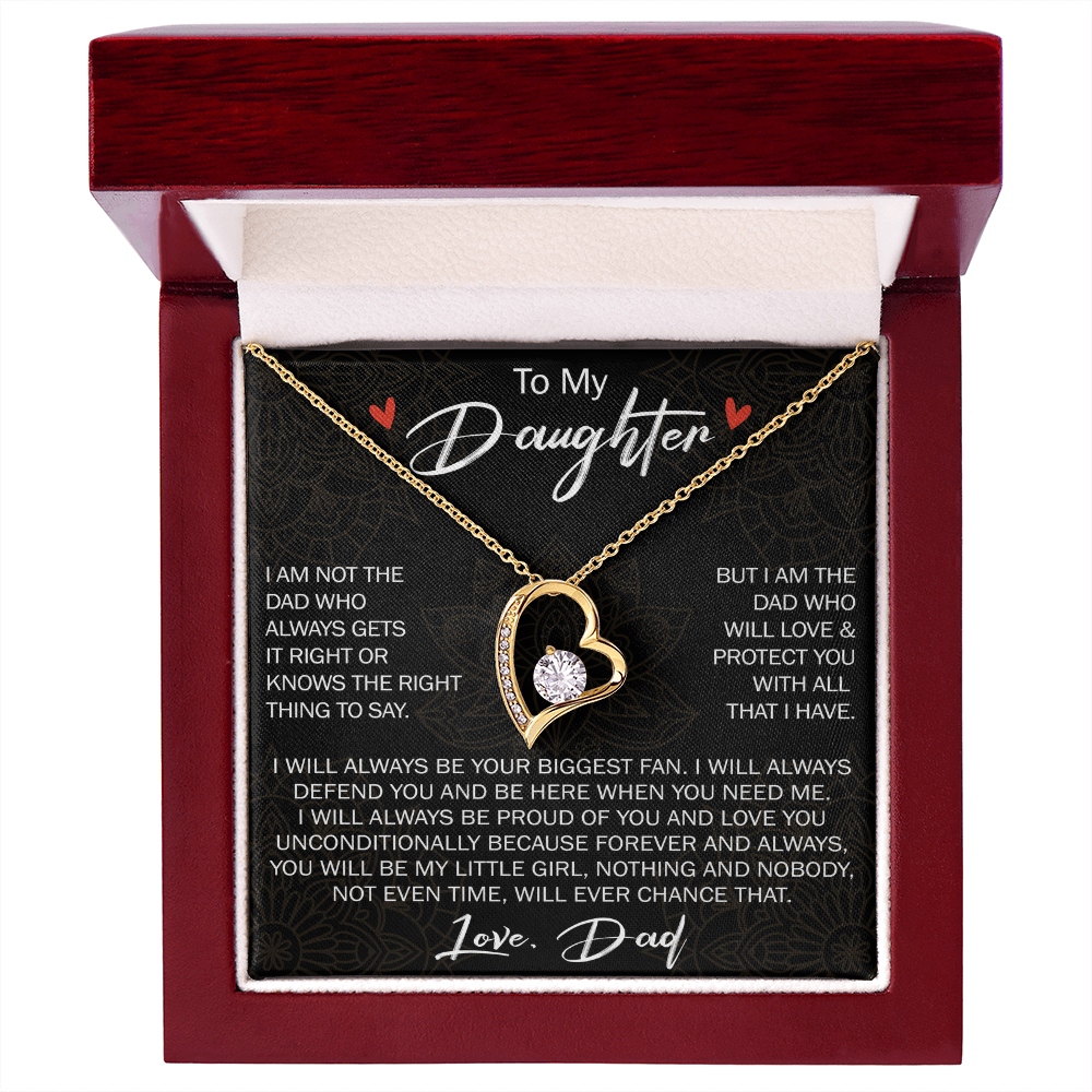 Forever Love Necklace For Loving Daughter from Dad - Unique Birthday Gift for Daughter, Graduation Gift for Little Girl