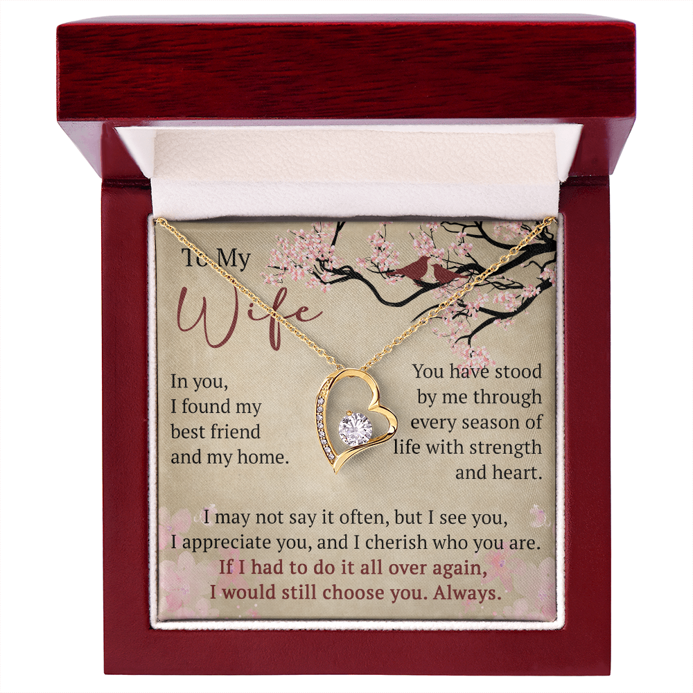 Wife Necklace Anniversary Gift Birthday Present For Her, Forever Love Necklace Romantic Keepsake from Husband