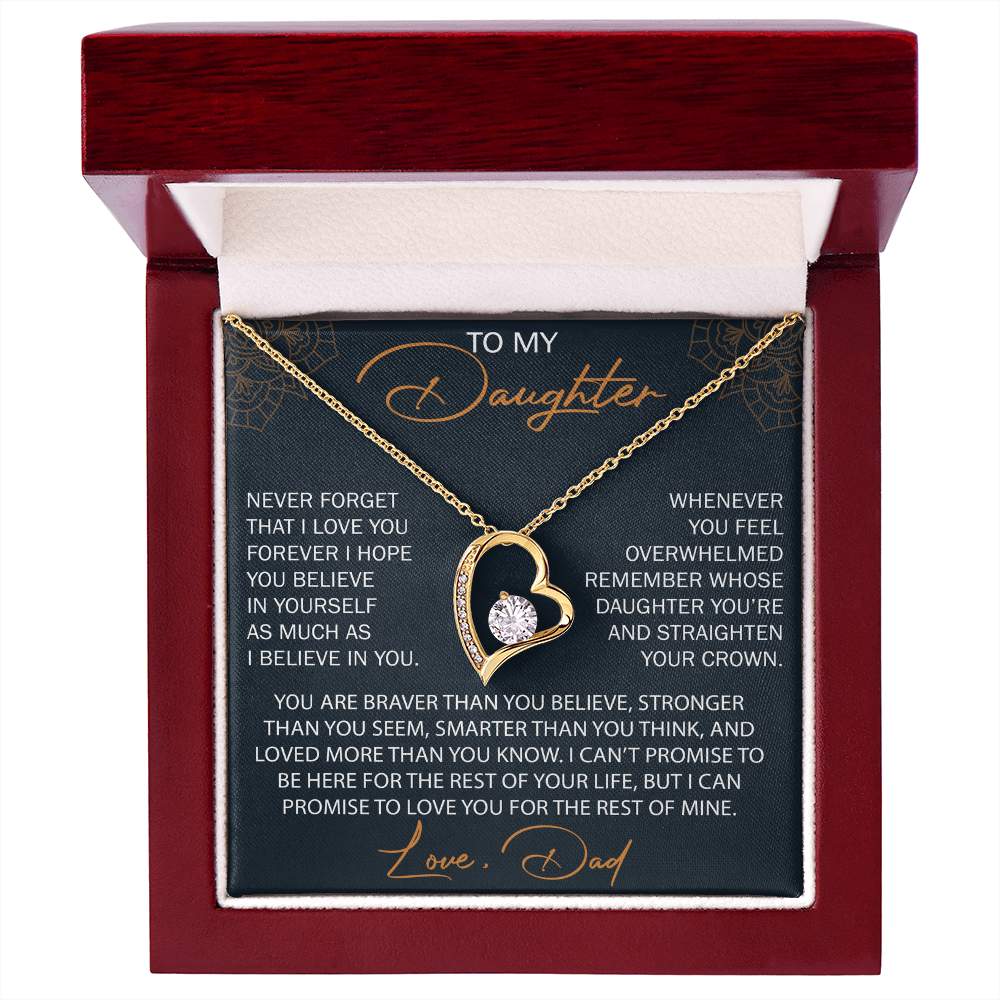 To My Daughter from Dad, Forever Love Necklace Necklace, Never Forget that I Love You