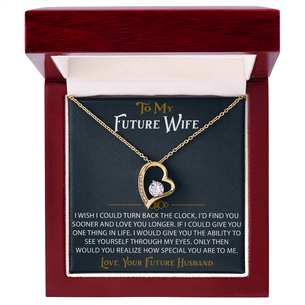 To My Future Wife Forever Love Heart Pendant Necklace Sentimental Gift for Bride (133562991407)