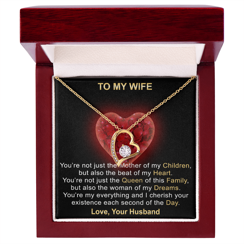 Surprise Your Wife Trending Gifts - Mother of My Children Forever Love Heart Necklace for Soulmate, Birthday, Christmas or any Special Occasion