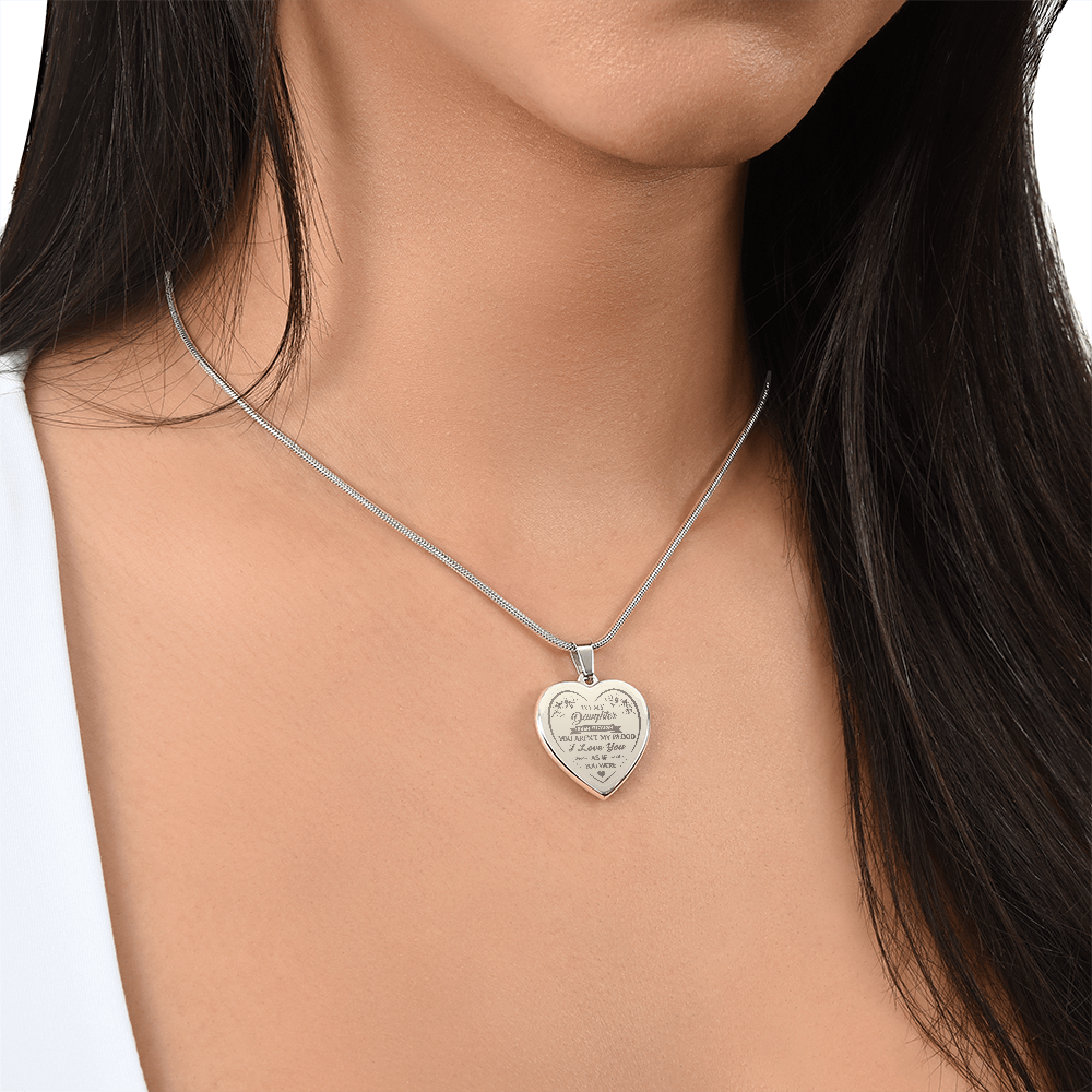 To My Step Daughter Engraved Heart Necklace Gift from Step Dad Mom for Birthday Back to School Christmas