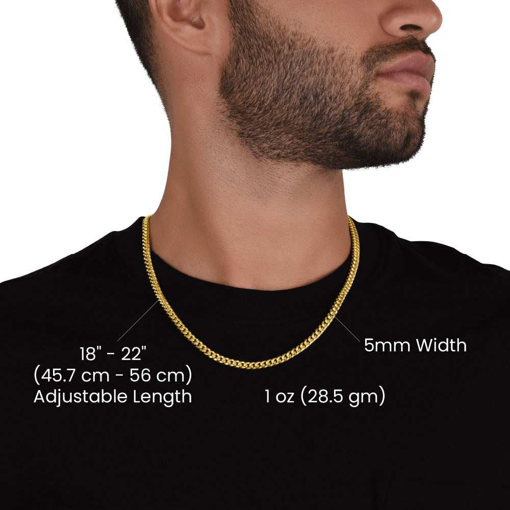 To My Husband Cuban Link Chain Necklace Love Message Anniversary Gift from Wife (134078527321)