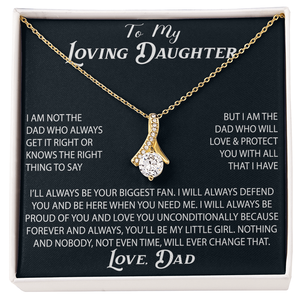 To My Loving Daughter Alluring Necklace Gift from Dad Father Papa Daddy - Unique Present for Birthday Christmas Back to School