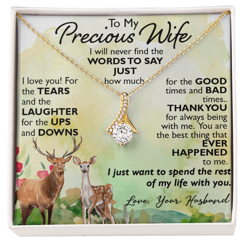 To My Precious Wife Alluring Necklace Upcoming Birthday Gift for Bride, Soulmate (134204584692)