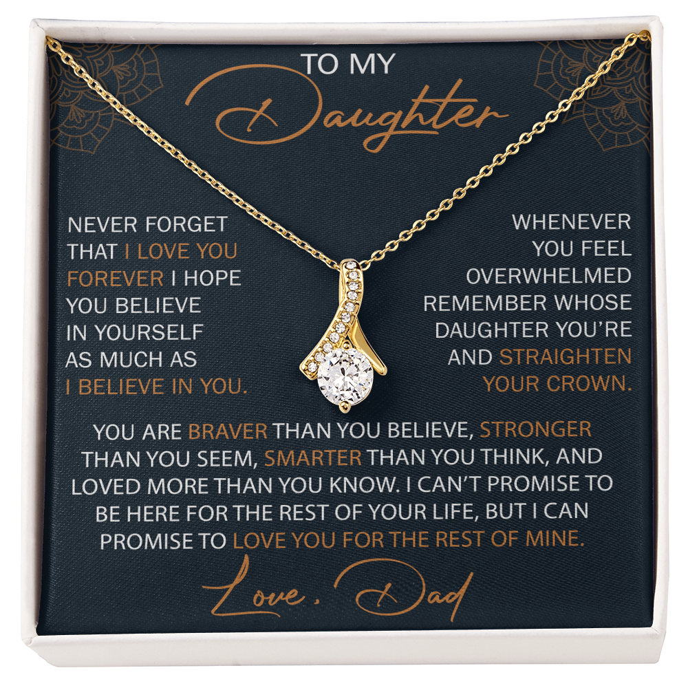 Dad To Daughter Alluring Necklace Heartfelt Birthday Gift For Adult Daughter Graduation Jewelry Wedding Keepsake Present