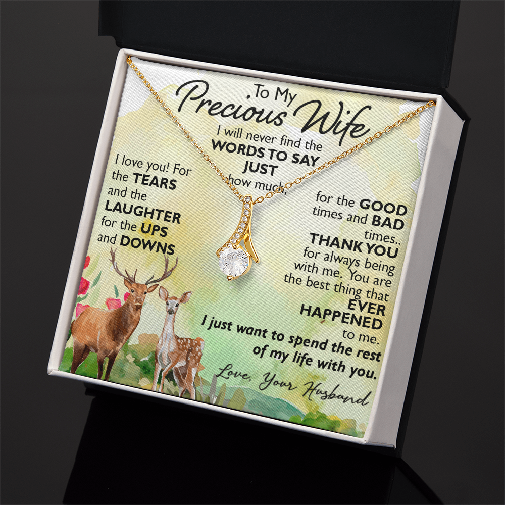 To My Precious Wife Alluring Necklace Upcoming Birthday Gift for Bride, Soulmate (134204584692)