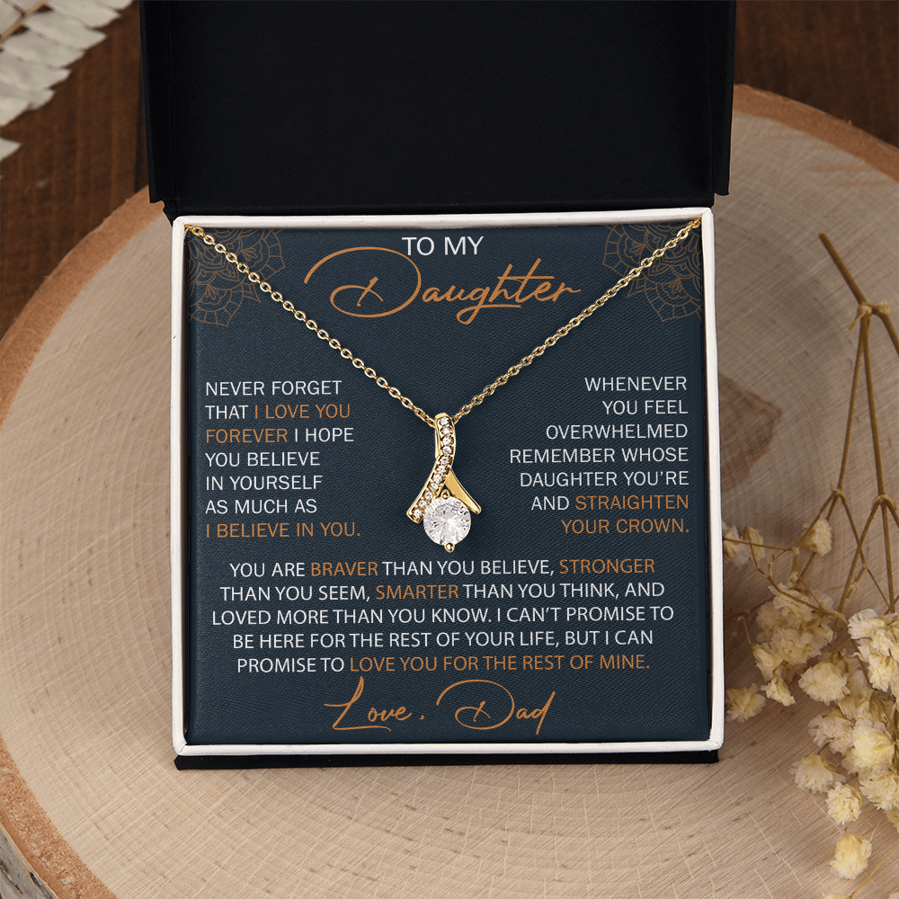 Dad To Daughter Alluring Necklace Heartfelt Birthday Gift For Adult Daughter Graduation Jewelry Wedding Keepsake Present
