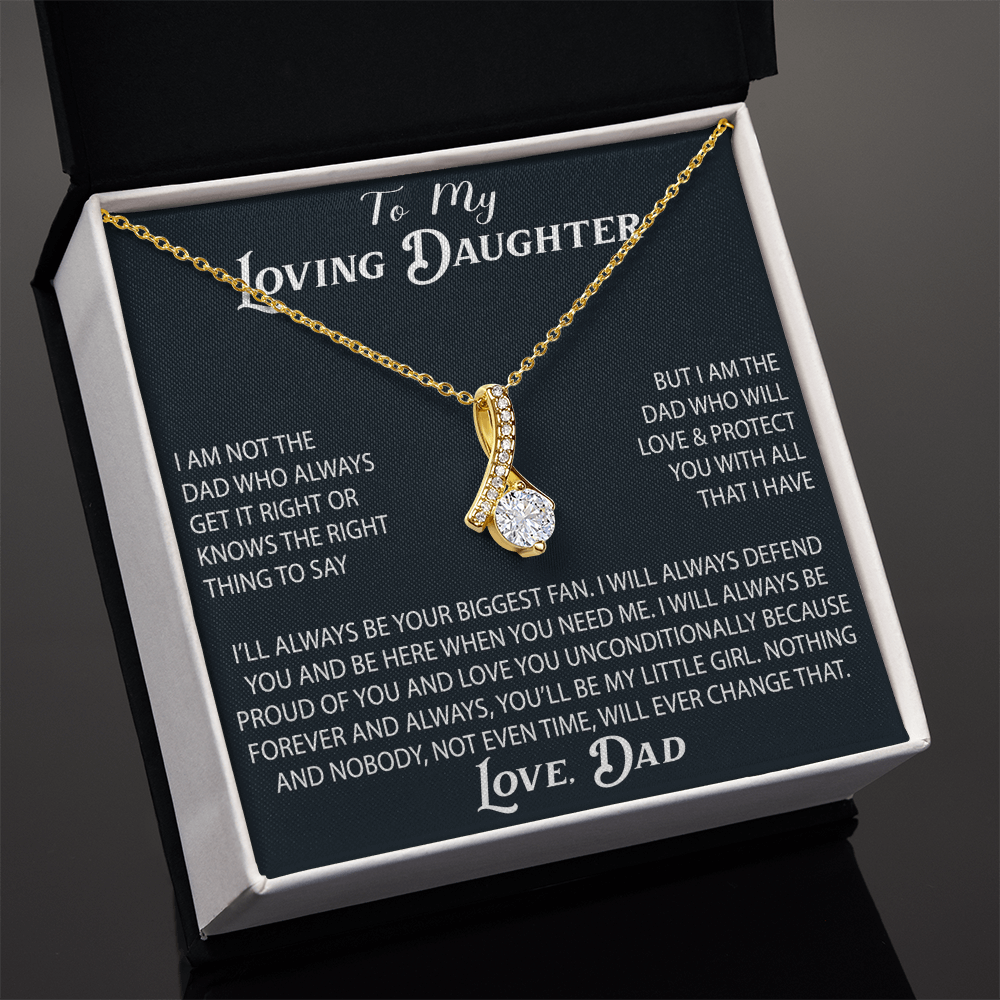 To My Loving Daughter Alluring Necklace Gift from Dad Father Papa Daddy - Unique Present for Birthday Christmas Back to School