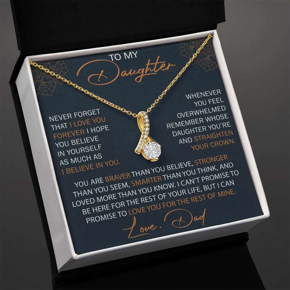 Dad To Daughter Alluring Necklace Heartfelt Birthday Gift For Adult Daughter Graduation Jewelry Wedding Keepsake Present