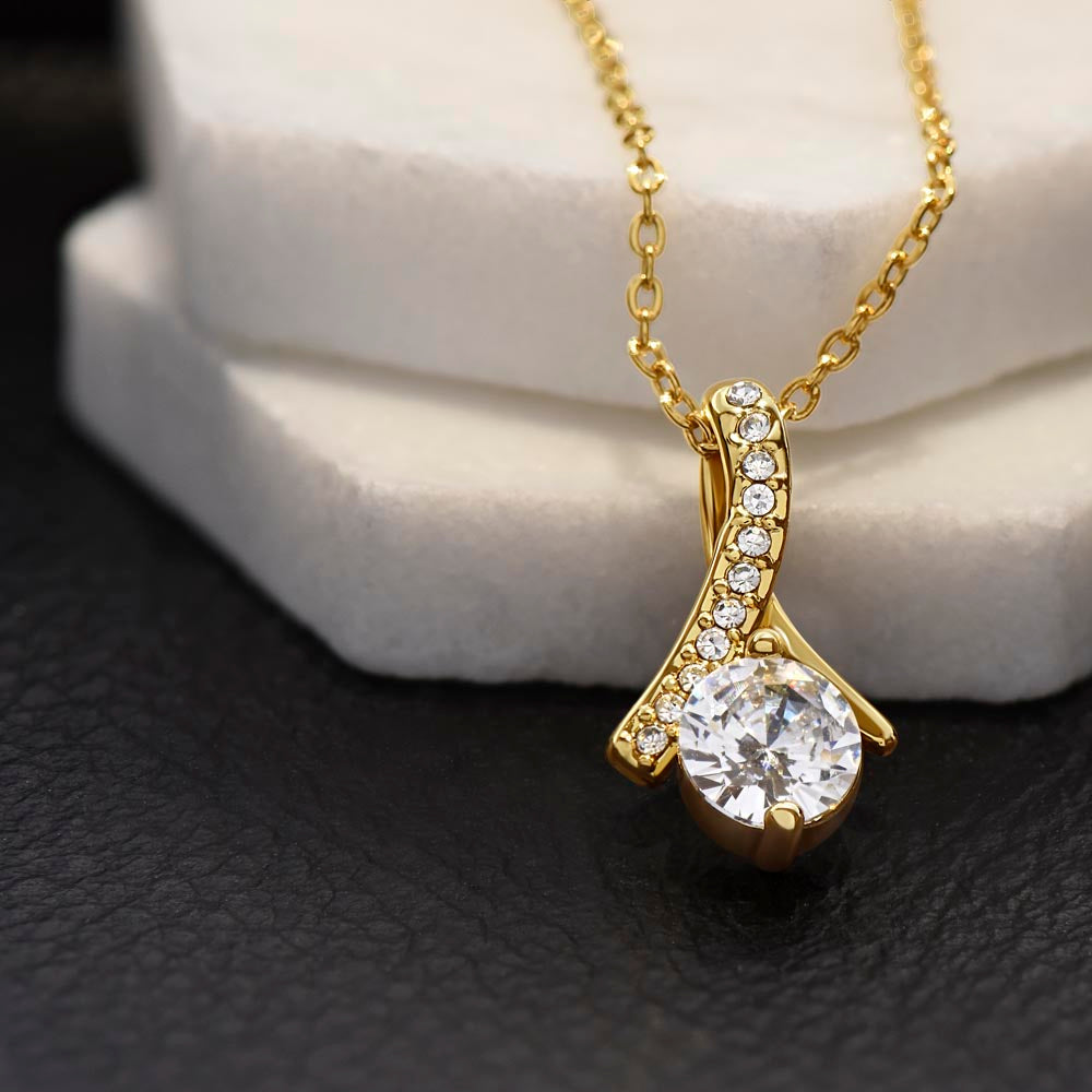 Proud Dad to Daughter Alluring Beauty Necklace - Unique Gift for Your Little Girl at Birthday, Christmas, Back to School, Graduation or any Special Occasion